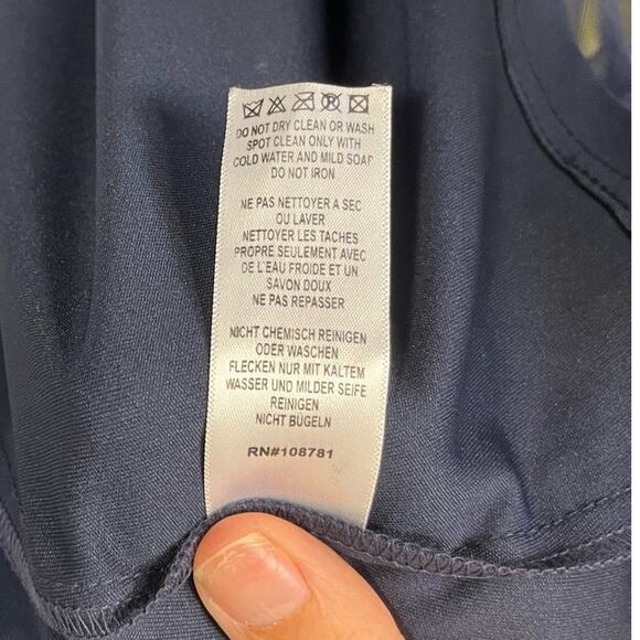 Aidan Mattox V-Neck Sleeveless Blouson Beaded Gown Navy Blue sz. 8 - Picture 8 of 9